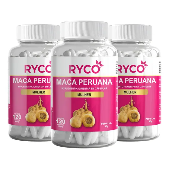 3x Maca Peruana Mulher 360 Cápsulas Ryco