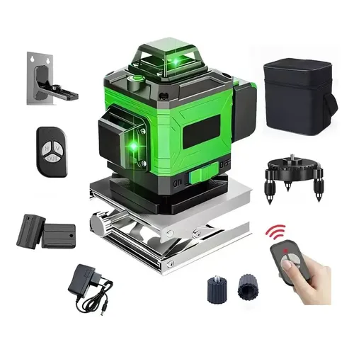 Nível Laser 4d 16 Linhas Verde Kit Recarregavel Profissiona