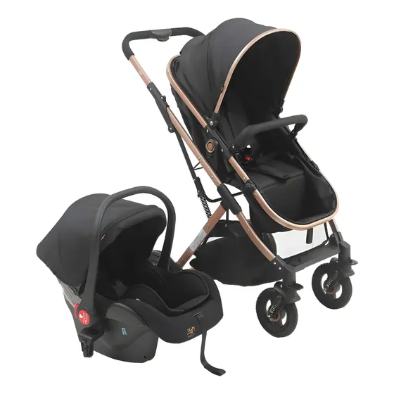 Carrinho Passeio Bebê Reversível Moisés Ts Preto - Maxi Baby