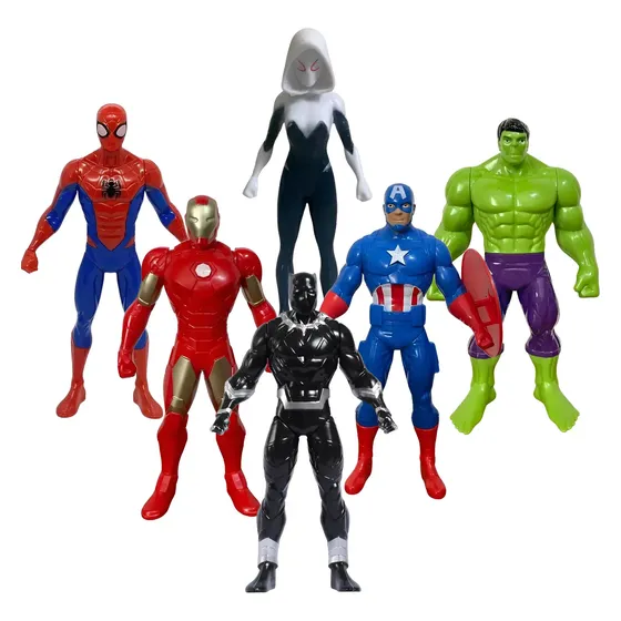 Kit 6 Mini Bonecos Marvel Colecionavel Herois Vingadores