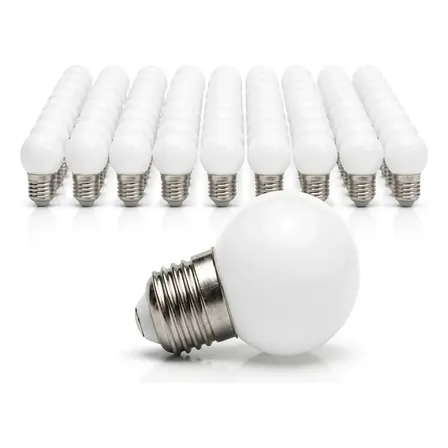 50x Lâmpada Led Quente Bolinha 3w 3000k Festão Varal 127/220v Branco-quente