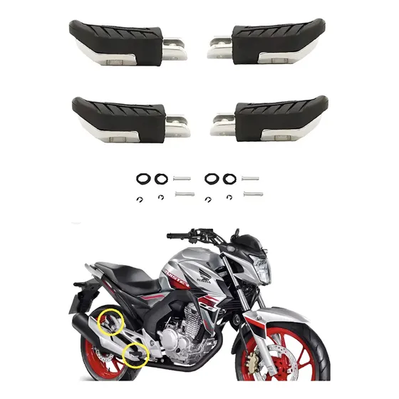 Pedaleira Cb Twister 250 2016 A 2023 Kit Com 04 Peças