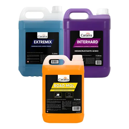 Kit Limpeza Pesada Shampoo Mol + Lm Ativado + Solupan 5l