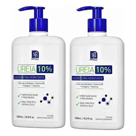 Loção Ultra-hidratante Uréia 10% 500ml Natuflores 2unidades Neutra