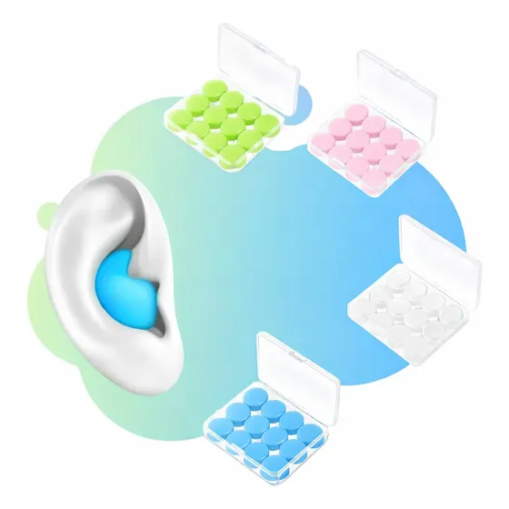 Tampão Protetor Ouvido Moldável Silicone Natação Ruido 12uni