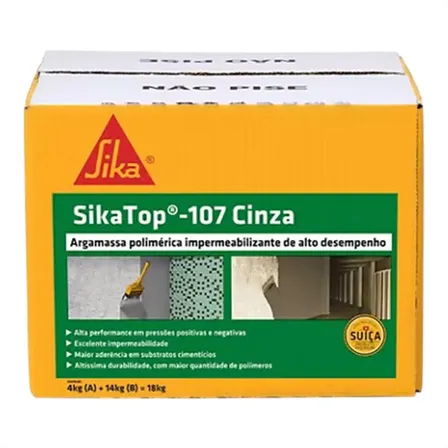 Revestimento Sika Top 107 Cinza Impermeabiliza Concreto Cinza Fosco