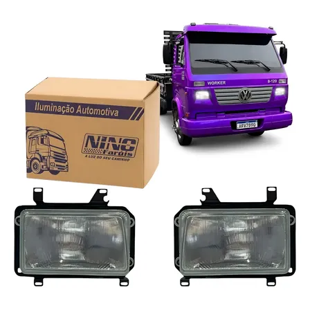Par Farol Vw Worker 7100 8120 8150 Até 2005 Lente Raiada Top