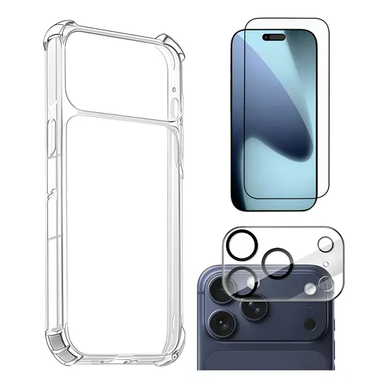 Kit Para Iphone 17 Pro Max Capa + Película 3d + Película Câm