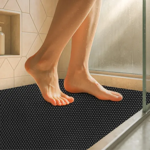 Tapete Para Banheiro Box Antiderrapante Piscina 1,00 X 0,60 Preto