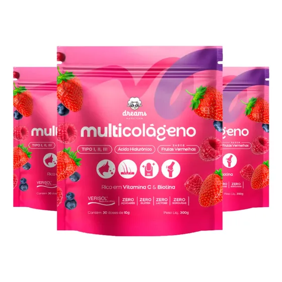 Multicolágeno Original Colageno 1, 2 & 3 + Mixer - 3 Pacotes