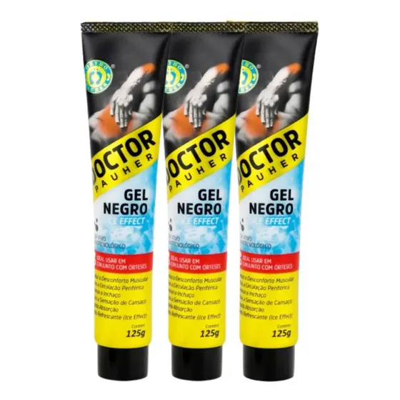 Gel Negro Para Massagem Doctor Orthopauher Kit Com 3 Un 125g