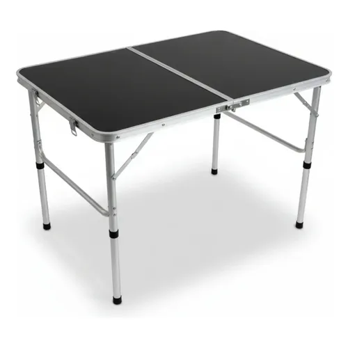 Mesa Dobrável Vira Maleta Portátil Camping Preta 90x60 Preto