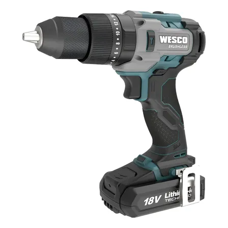 Parafusadeira Furadeira Impacto Bateria 18v Ws2419 Wesco Biv Azul Com Preto