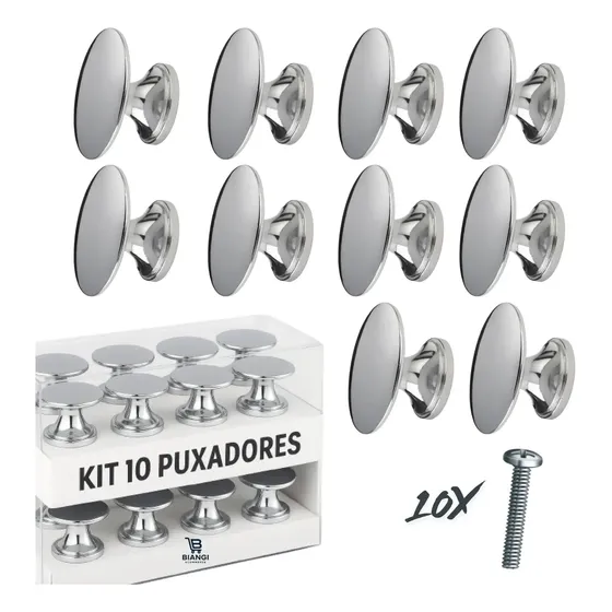 10 Puxadores Ponto Redondo Para Móveis Gaveta Armário