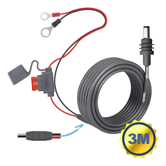 Cabo Starlink Mini 3m Reforçado Com Fusível P/ Carro 12v/24v