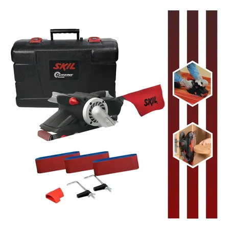 Lixadeira De Cinta 7640 900w 220v Com Acessórios Skil 220v Preto/vermelho