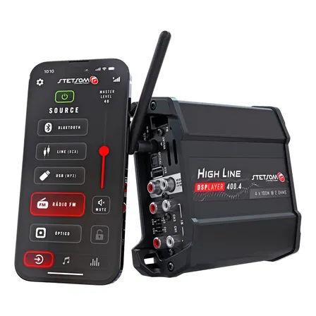 Módulo Stetsom Hl400.4 Dsplayer 400w Rms Dsp Automotivo Dsp Play 400x4
