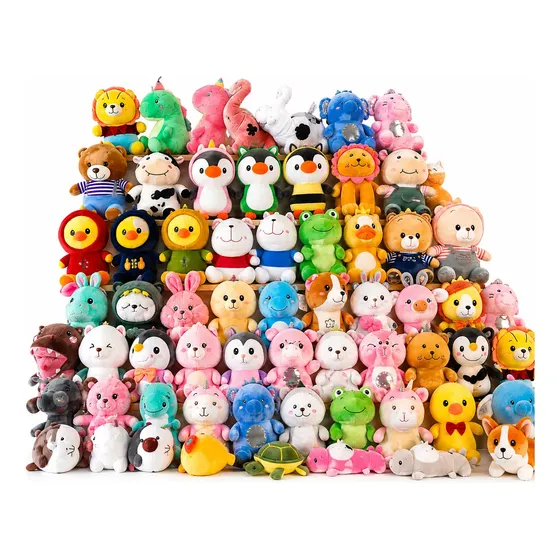 Kit 50 Pelucia Mix 18 A 22cm Todos Antialergico Super Cheio Branco