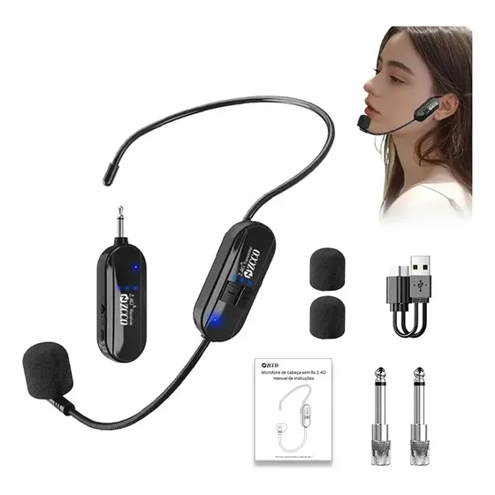 Microfone Sem Fio Profissional Headset Aula Professor Zcco