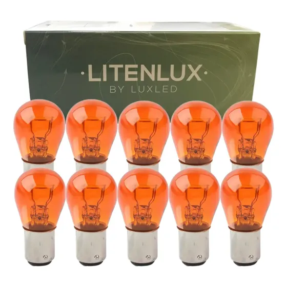 Kit 10 Lampadas Sinalização 2 Polos P21/5w 12v Ambar Seta