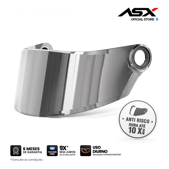 Viseira Prata Capacete Espelhada Ff358 Fw3 Gt Antirisco