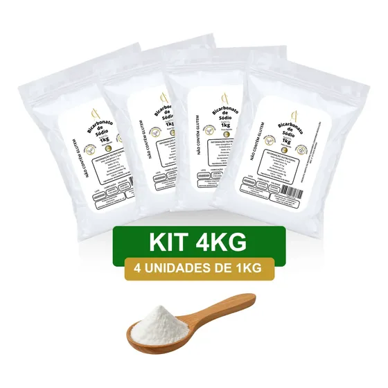 Bicarbonato De Sódio 4kg 100% Puro Branqueador Roupas