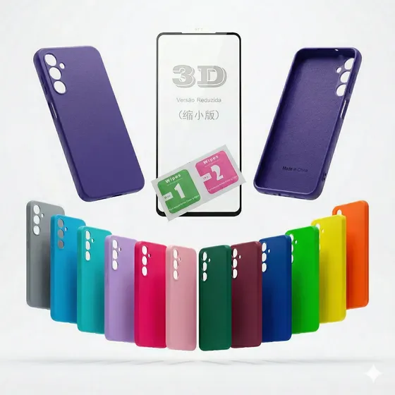 Kit Película 3d + Capa Silicone Veludo P/ Galaxy A36 5g
