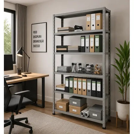 Estante Armário De Aço 6 Bandejas 90cm Cinza