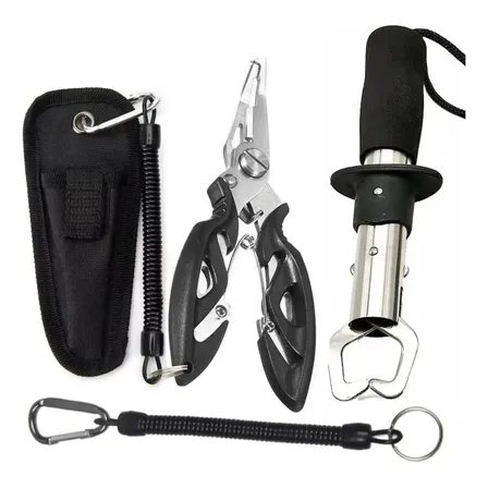 Kit Pesca Alicate Contenção Peixe Saca Anzol + Case + Brinde