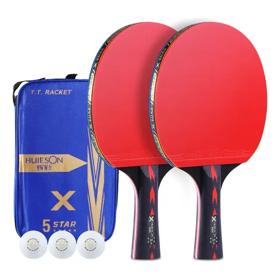 Raquete Ping Pong Profissional Raquete 5 Estrelas + 3 Bolas
