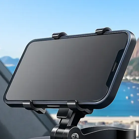 Suporte Veicular 360 Ajustável Universal Painel E Retrovisor Preto