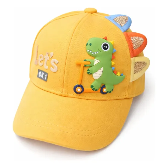 Boné Infantil Dinossauro 3d Ajustável Com Proteção Solar