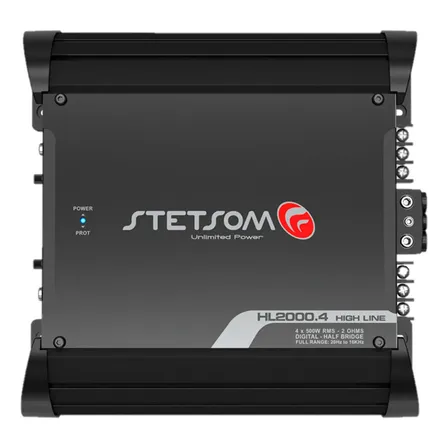 Modulo Potencia Stetsom 2000w 4 Canais Hl2000.4 2 Ohms Novo Preto