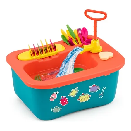 Brinquedo Pia Infantil Completa Cozinha Sai Água De Verdade Multicor