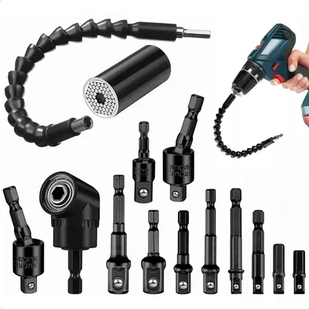 14pcs Adaptador Angular De Extensor Flexível De Soquete Eixo