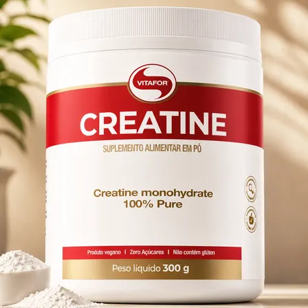 Creatina Monohidratada Creatine Vitafor 300g Sem Sabor Sem Sabor
