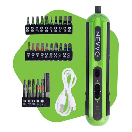 Chave De Fenda Elétrica 5n.m 4v Parafusadeira Sem Fio Nevvo Verde 4v 60 Hz