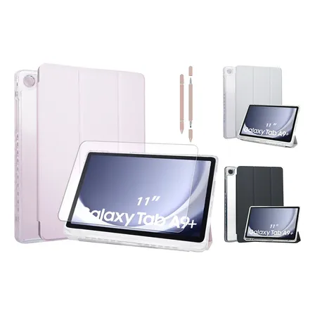 Capa Tablet Galaxy Tab A9+ Plus 11.0 Com Película E Caneta. Rosa