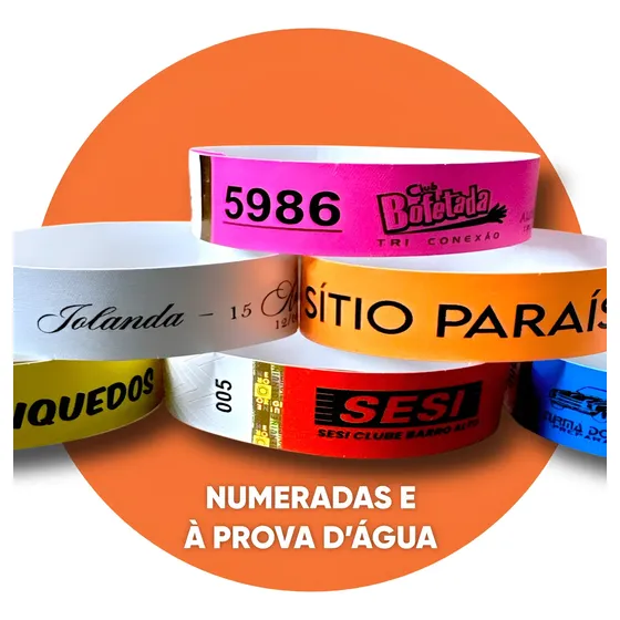 1000 Pulseira De Identificação Personalizada Festa Eventos