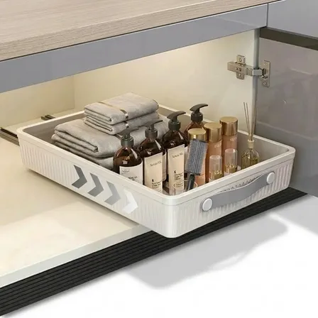 Organizador Deslizante Grande | Armário Sem Perfuração Branco