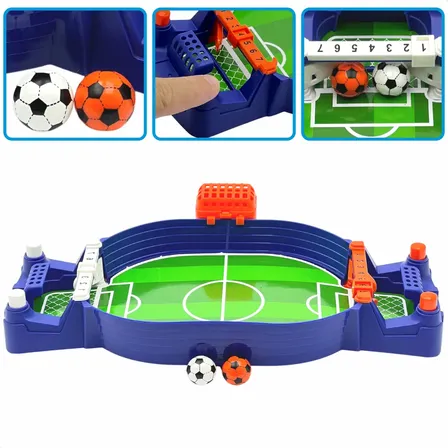 Mini Jogo Futebol Mesa Azul Brinquedo Divertido Pinball Azul