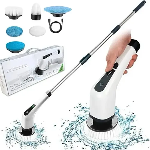 Mop Escova Limpeza Sem Fio Rotativo Multifuncional 7 Em 1 Branco