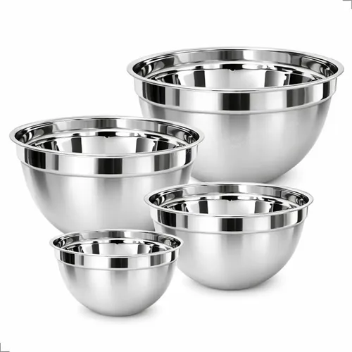 Kit 4 Bowls Inox Profissional Gourmet Tigela Maior Espessura Inox
