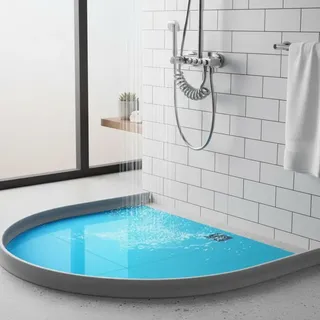 Barreira De Água Silicone Flexível Banheiro E Cozinha Cinza