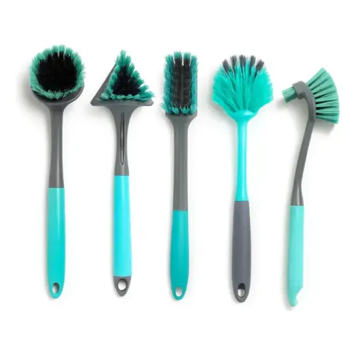 Escova De Limpeza Kit Com 5 Multiuso Para Casa Cinza