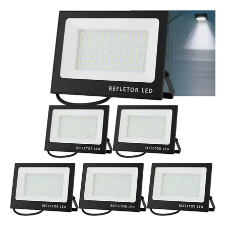 Kit 5 Refletor Led Grande 1000w Campo De Futebol Ip66 Frio