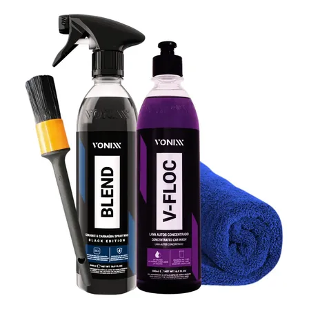 Cera Carnaúba Blend Spray Black Vonixx+ V-floc 500ml+brindes