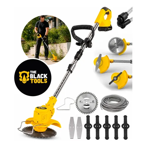 Cortador Aparador Grama Roçadeira 750w Bivolt Recarregável 110v/220v Amarelo