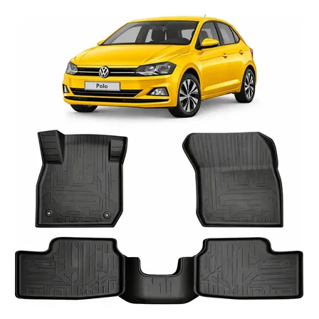 Jogo Tapete Borracha Vw Polo Bandeja 2017 A 2025 5 Pcs