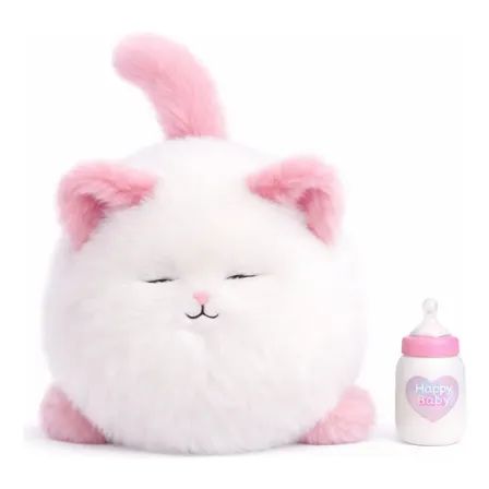 Pelúcia Realista Gulucat Cat Cachorrinho Sensitivo Repete Gatinho Rosa